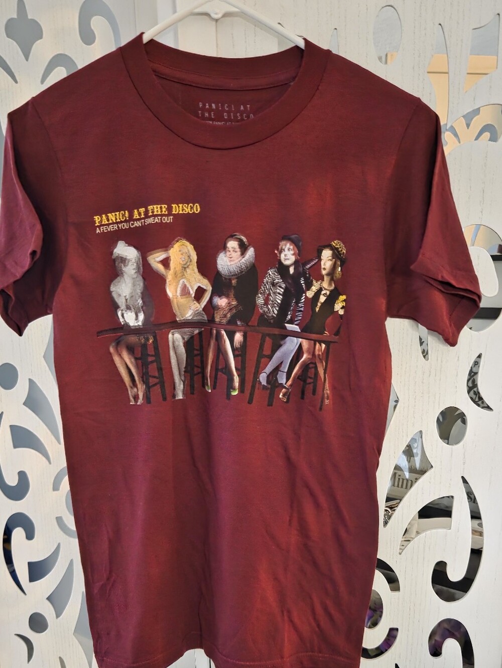 Panic At The Disco Shirt Maroon Fever You Cant Sweat Out Graphic Men's Small